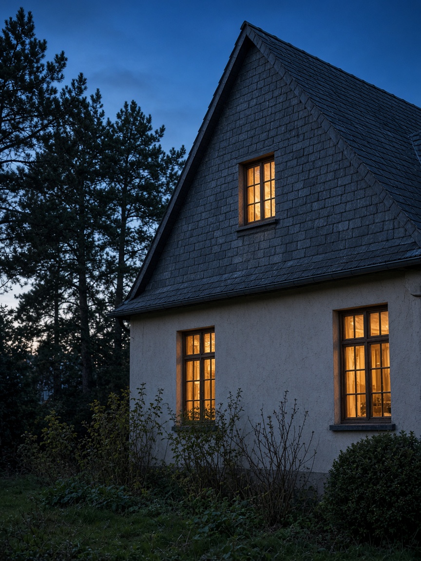 Maison contemporaine couverte en ardoises
